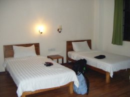 The inside of our lovely hostel in Guangzhou. Comfy.