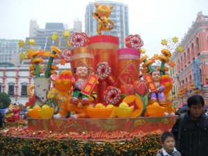 One of the many floats on display for Chinese New Year in Macau.