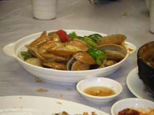 Clams in black bean sauce. Very tasty.