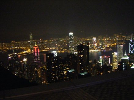 One of the very few non-blurry pictures of Hong Kong from Victoria's Peak. 