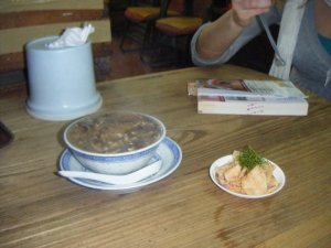 I kid you not, this snake soup tasted like chicken soup. Not quite like Mom used to make though...