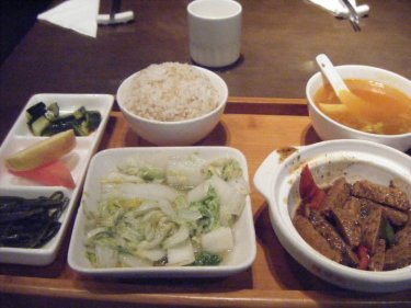 My totally vegetarian lunch set at Vegetarian Lifestyle. You could've fooled me.