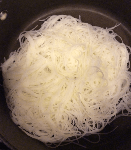 The rice stick noodles that go under the stir fry.