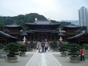 The Chi Lin Nunnery entrance. At a much more peaceful time of year than Chinese New Year.