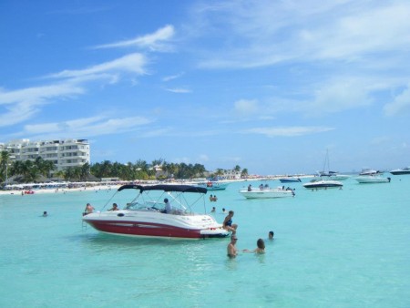 Isla Mujeres, where we stopped after our diving excursion for food and fun.