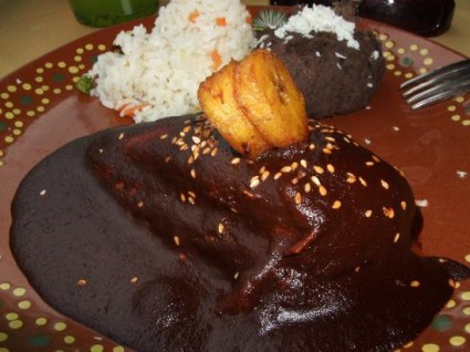 Chicken mole. It may look a little iffy, but trust me, delicious!