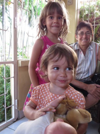 Kirk's girls with their great aunt Suzette. How cute.