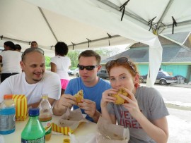 The only appropriate food to eat at Maracas: Richard's shark and bake!