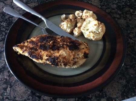 This piece of chicken got a little too browned in the skillet, but trust me, it still tastes fantastic in your mouth.