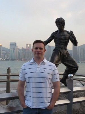 Sean and Bruce, just chilling on the Avenue of Stars.