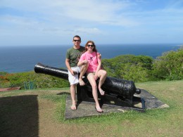 Sean and I on a cannon. I don't think this was their original intent, but it made a good photo op.