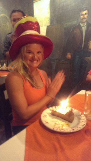 Here's the birthday girl, Heather. What a nice surprise from La Distilleria!