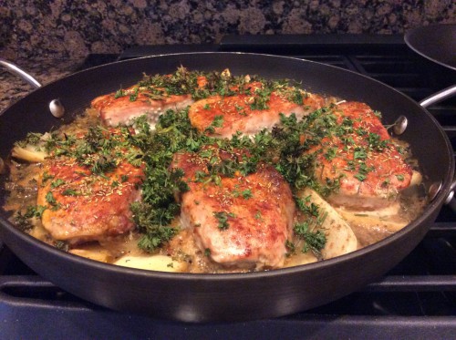 pork and apple cider potatoes